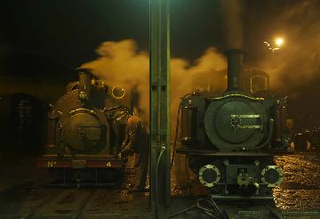 Preparing for a day's work before dawn at Boston Lodge 